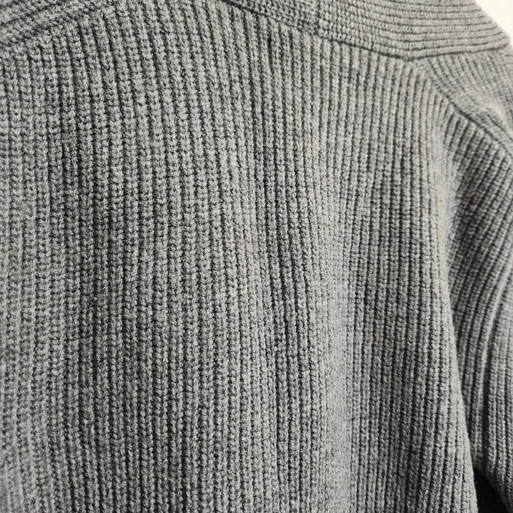 Everlane | Women's Gray Chunky Knit Cardigan Eclectic Grandpa Large - Picture 7 of 8